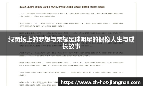 绿茵场上的梦想与荣耀足球明星的偶像人生与成长故事